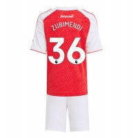 Arsenal Martin Zubimendi #36 Domáci Detský futbalový dres 2025-26 Krátky Rukáv (+ trenírky)
